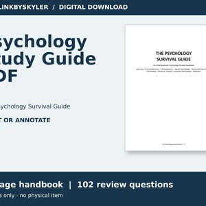 Psychology Study Guide PDF - 61-Page Undergraduate Handbook, 102 Review Questions