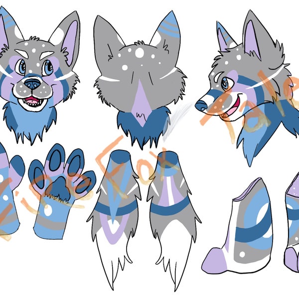 Winter partial premade fursuit design