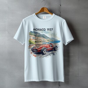 Monaco 1937 Vintage Racing Car T-Shirt, Retro Car Graphic Tee, Classic Race Car Shirt, Vintage Automobile Shirt, Racing Enthusiast Gift
