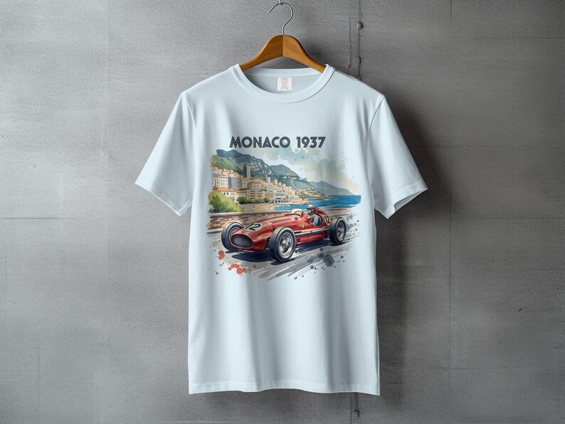 Monaco 1937 Vintage Racing Car T-Shirt, Retro Car Graphic Tee, Classic Race Car Shirt, Vintage Automobile Shirt, Racing Enthusiast Gift