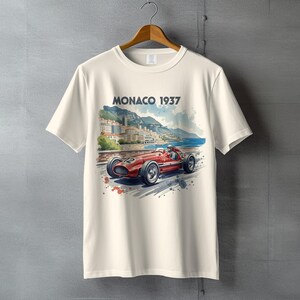 Monaco 1937 Racing T-shirt, Vintage Car Graphic Tee, Classic Auto Racing Shirt, Retro Car Enthusiast Gift, Motorsport Fan Apparel