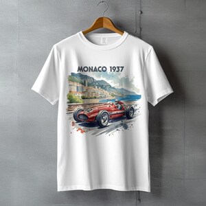 Vintage Race Car T-Shirt, Monaco 1937 Graphic Tee, Classic Car Enthusiast Gift, Retro Racing Shirt, Men's Graphic Tee