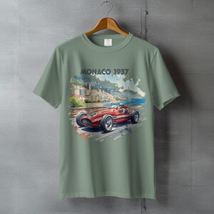 Vintage Racing Car Shirt, Monaco 1937 Graphic Tee, Classic Car Enthusiast Gift, Retro Automobile T-Shirt, Historic Grand Prix Racing Top