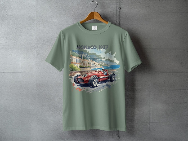 Vintage Racing Car Shirt, Monaco 1937 Graphic Tee, Classic Car Enthusiast Gift, Retro Automobile T-Shirt, Historic Grand Prix Racing Top