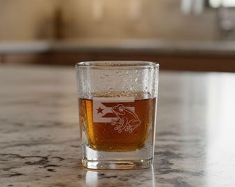Engraved Puerto Rico Shot Glass – Coquí Frog & Flag, Boricua Gift