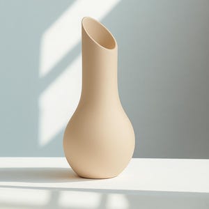 Minimalist Beige Decorative Vase | Modern Home Decor | Neutral Aesthetic Centerpiece | Scandinavian Style Vase | Flower Vase