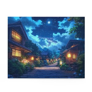 Serene Night Scene Puzzle - 120, 252, 500-Piece, Ideal for Family Fun, Cozy Nights, Gift for Puzzle Lovers, Home Decor
