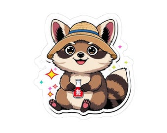 Adorable Raccoon Kiss-Cut Stickers - Cute Animal Decor, Laptop Stickers, Child-Friendly Gift, Fun Crafts, Stickers for All Occasions
