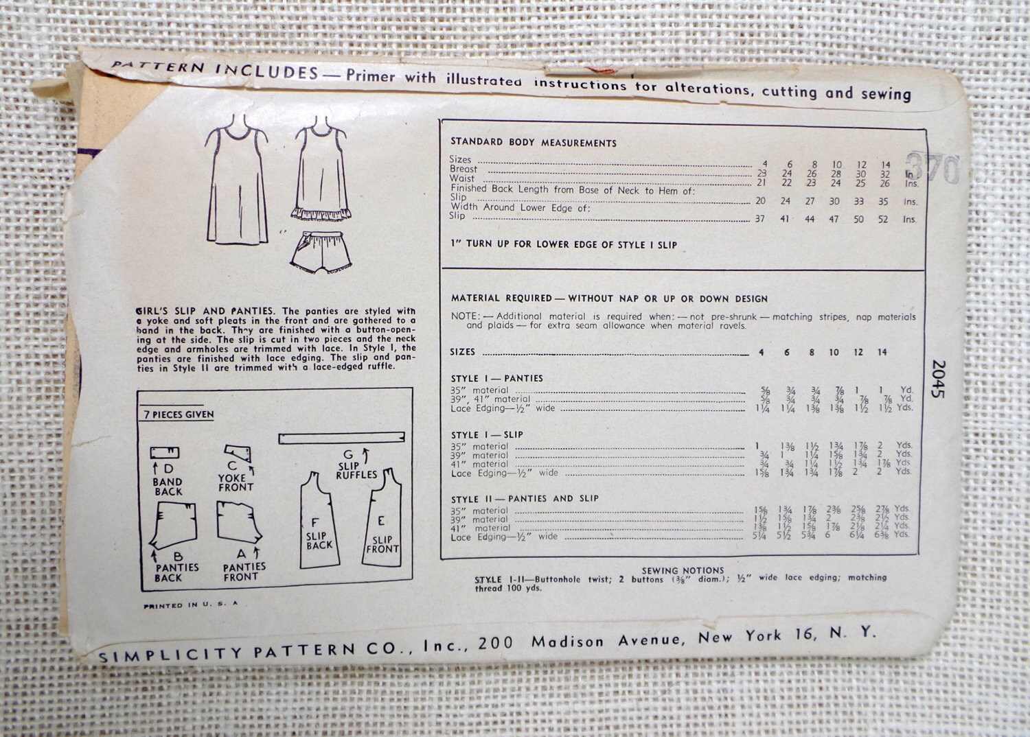 Vintage Pattern Simplicity 2045 Slip Tap pants shorts 1940s | Etsy