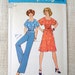Vintage Simplicity 7223 pattern 1970s hippie dress Smock wrap waist Bust 31.5 1975 dolman sleeve pants skirt