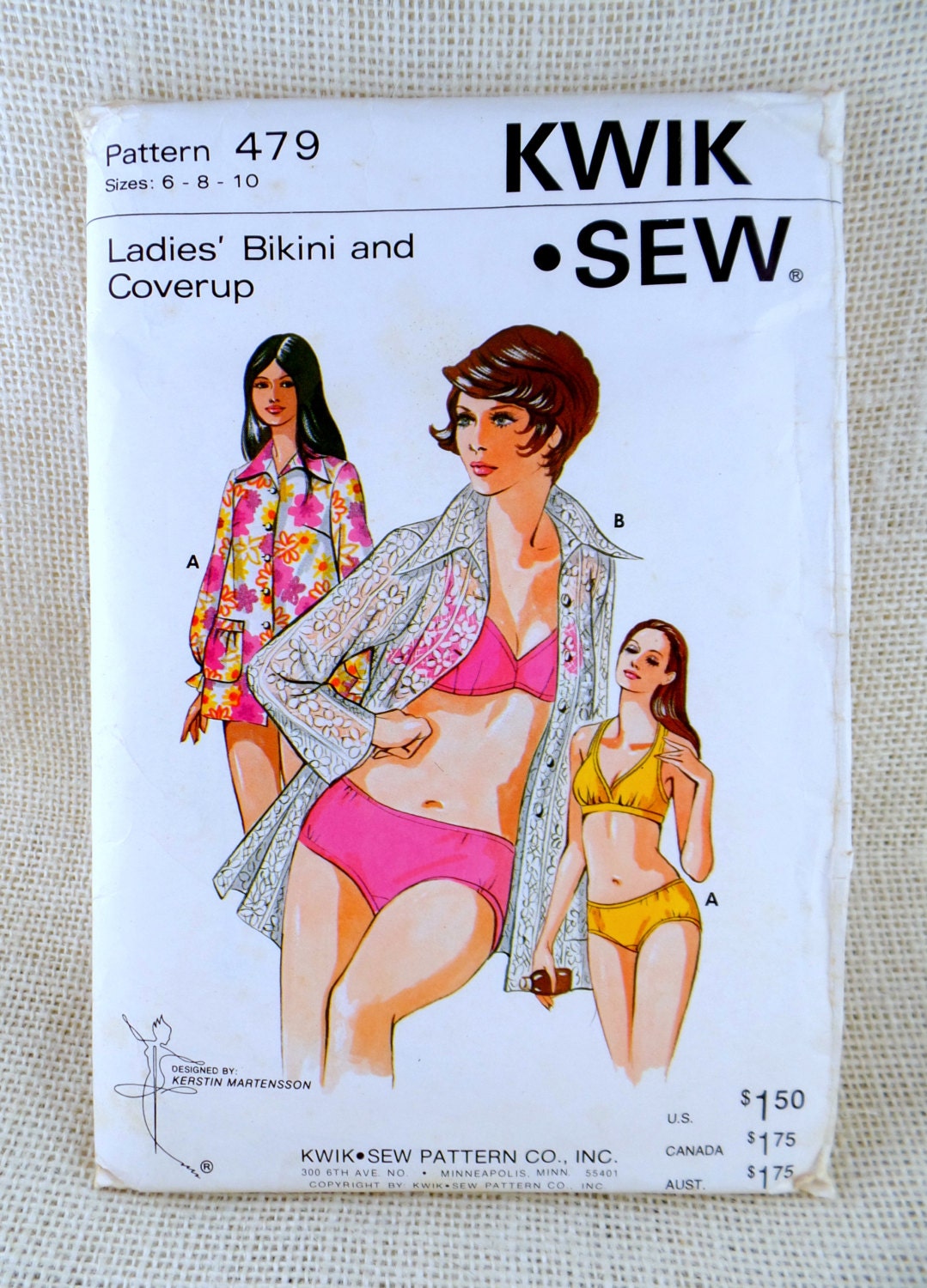 Vintage Sewing Pattern Kwik Sew Bikini Bathing Suit One Piece Etsy