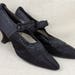 Vintage 1920s satin shoes High Heel Pumps Mary Janes spool heel Grossman Quality Shoes beaded leather cotton lined Flapper Downton Abbey