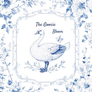 Goosie Bloom|Vintage Floral Seamless Patterns French Toile Elegancki Cyfrowy Ręcznie Rysowany Kwiatowy Klasyczny Bezszwowy Wzór