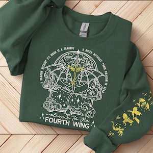 Fourth Wing Embroidered Sweatshirt,Custom Basgiath War College, Dragon Rider,Violet Sorrengail,Rebecca Yorros,Xaden Riorson,Fantasy Reader