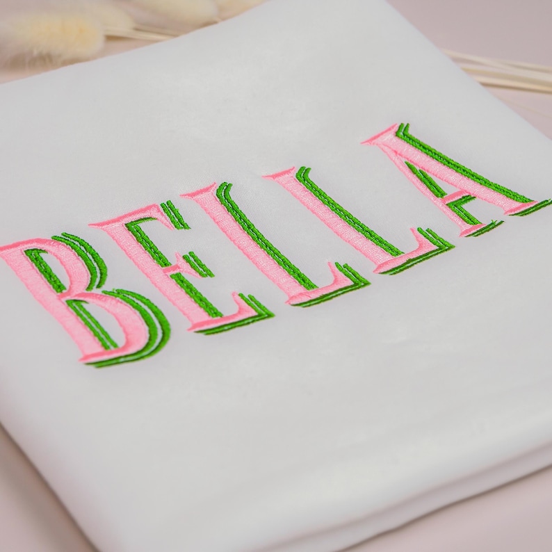 Regent Offset Serif Embroidery Font, Collegiate BX Font, Double Line ...