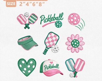 Bundle Pickleballs Mini Embroidery Designs, Set Sports Embroidery Design, Pickleball Machine Embroidery Files, Pickleball Embroidery File