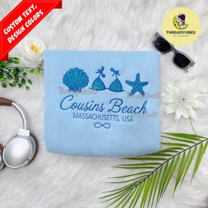 Cousins Beach Embroidered Sweatshirt, The Summer I Turned Pretty Shirt, Team Conrad, Team Jeremiah, Summer Vibes, TSITP Glitter Sweatshirt
