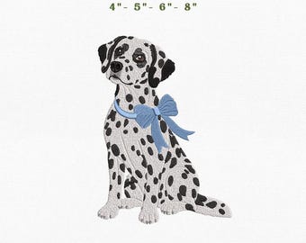 Dalmatian Dog Embroidery Instant Download, 4x4 Hoop Puppy Pet Machine Embroidery Files, Manual Digitizing