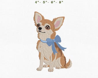 Chihuahua Dog Embroidery Instant Download, 4x4 Hoop Puppy Pet Machine Embroidery Files, Manual Digitizing