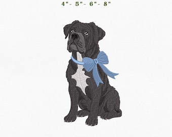 Cane Corso Dog Embroidery Instant Download, 4x4 Hoop Puppy Pet Machine Embroidery Files, Manual Digitizing