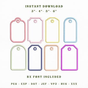 ITH Luggage Tags Instant Download, Baby Nursery Organizer Embroidery Files, BX Font Included, In The Hoop, Manual Digitizing
