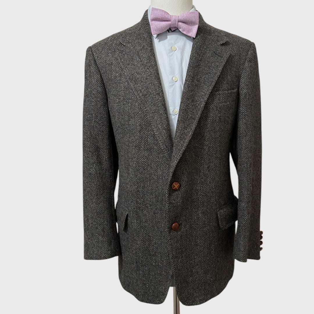 Harris Tweed Norm Thompson Herringbone Wool Tweed Jacket - US/UK Size ...