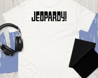 Ny Jeopardy Game Show T-shirt Herr Dam Svart & Vit T-shirt