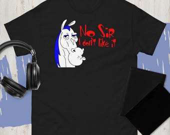 New Ren And Stimpy Show No Sir I Dont Like It Black T-Shirts Grey Mens Tee S-3Xl