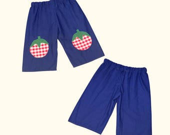Upcycled Baby Wide Leg Pants - Tomato Patch - 12-18 Months - Handmade to Order
