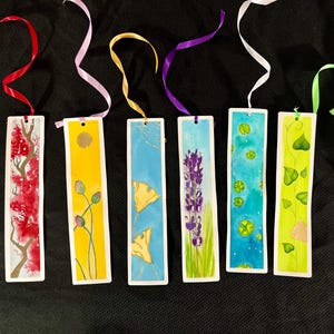 Vibrant Spring Botanical Hand-Painted Watercolor Bookmarks