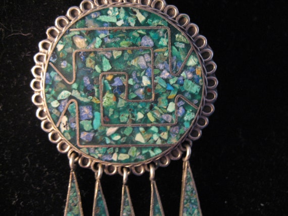 Sterling Silver Enamel Brooch from Taxco - image 2