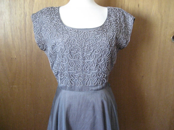 1940 Taffeta and Sheer Dress