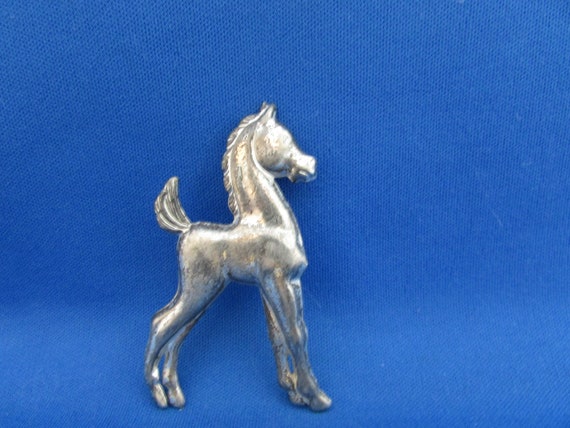 Sterling Silver Signed Colt Pin - image 2