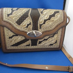 Large Hand Tooled Leather Purse