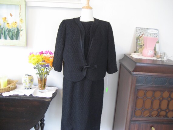 Leslie Pomer Black Suit Dress - image 2