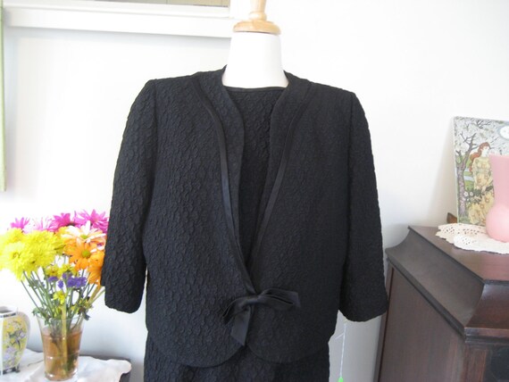 Leslie Pomer Black Suit Dress - image 1