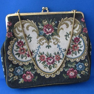 Floral Design Tapestry Hand Bag