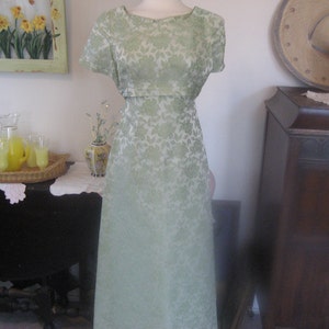 1950 Slim Ladies Brocade Party Dress