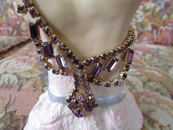 Amethyst Rhinestone Necklace - image 2