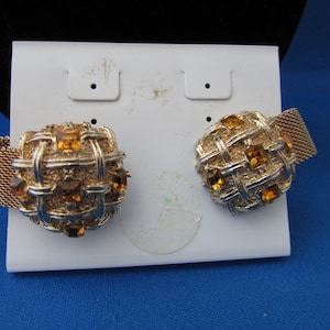 Gold Tone Mesh Wrap Cuff Links