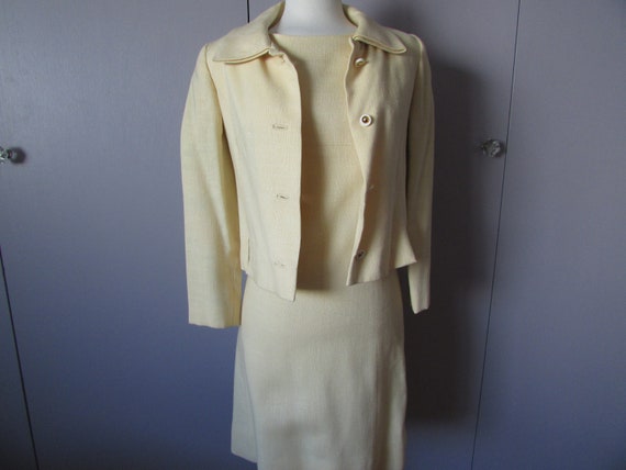 s*d様 60’s British vintage linen jacket Vintage 1950s 1960s Gray Linen Open Front Suit Jacket