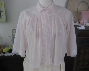 Pink and Lace Bed Jacket