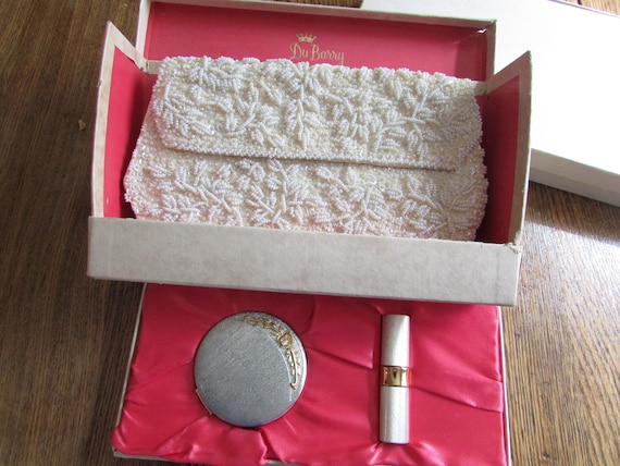 DuBarry Beaded Purse, Compact, and Lipstick Set