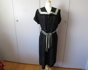 Sailor Dress with Bib Collar