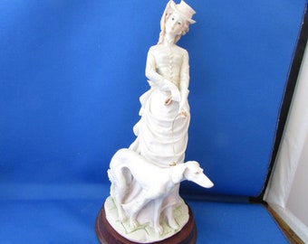 Arnart Pucci Designed Victorian Woman Walking Dog Figuriine