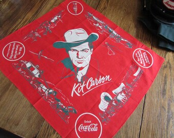 Vintage Kit Carson Coca-cola Bandana - Western TV Collectible - Etsy