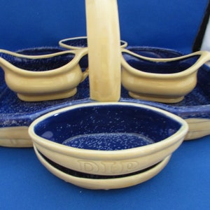Porcelain Basket Chip and Dip With Cream and Sugar