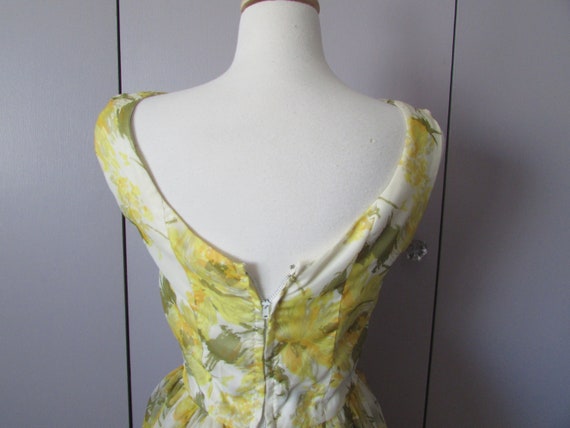 Yellow Flower Chiffon Dress - image 3