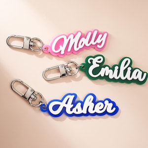 Personalized Acrylic Keychains, Keychains for Children, Customized Name Keychains, School Bag Tags, Lunch Box Name Tags, Acrylic Name Tags