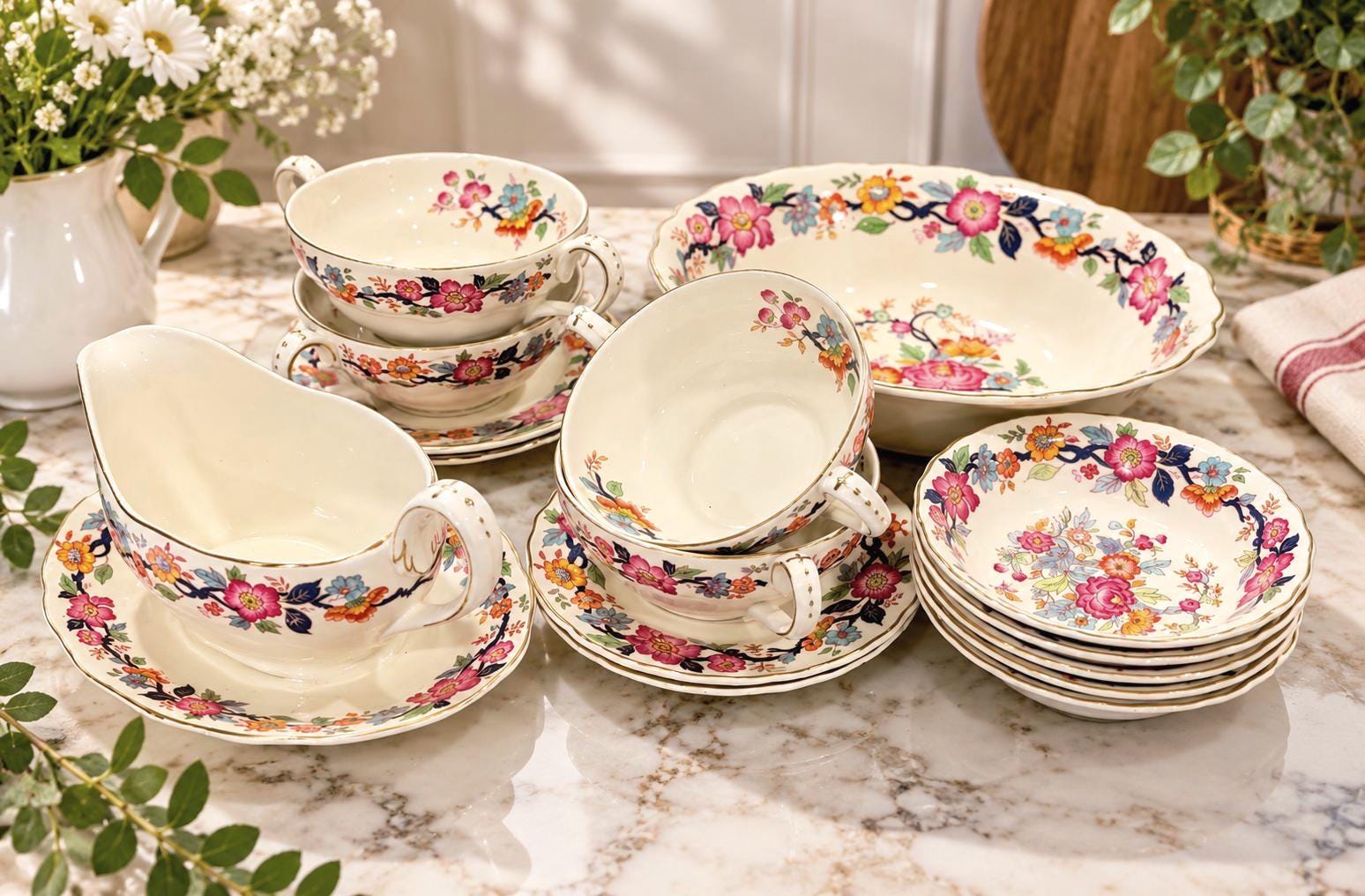 Grindley Petal Royal Marlborough China - Etsy